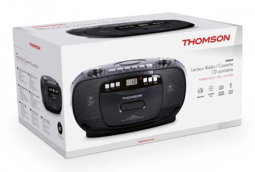 Thomson RK200CD nešiojamoji stereo sistema Analoginis 2,4 W Juoda