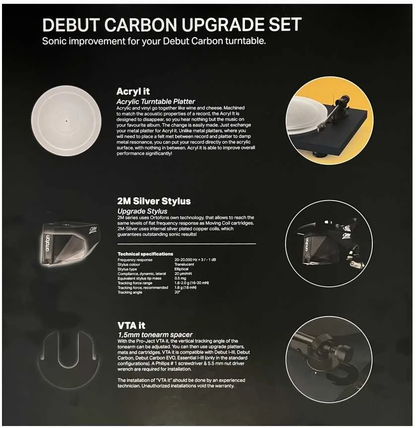 Priedų rinkinys Pro-Ject DEBUT CARBON patefonui atnaujinti - Pro-Ject Debut Carbon Upgrade Set