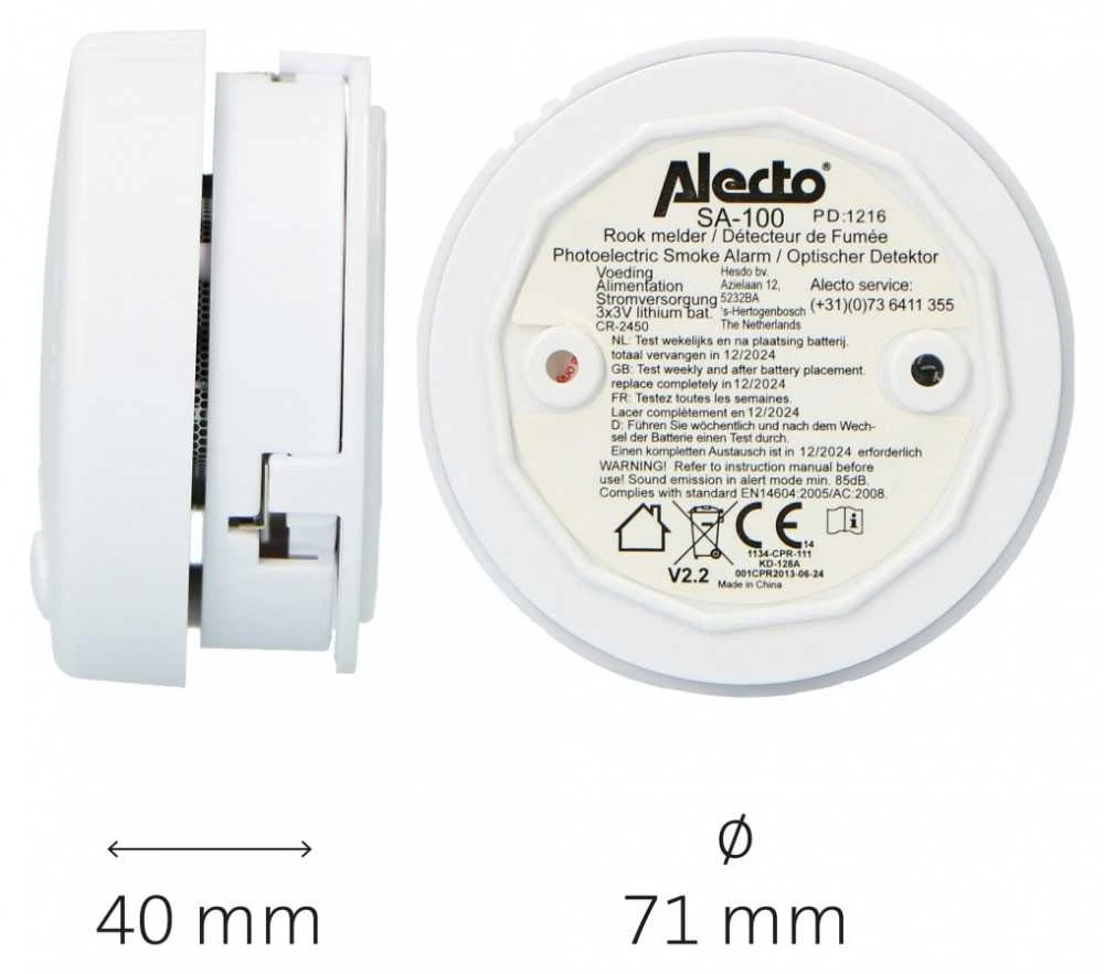 Mini dūmų detektorių komplektas (2 vnt.) Alecto SA-102