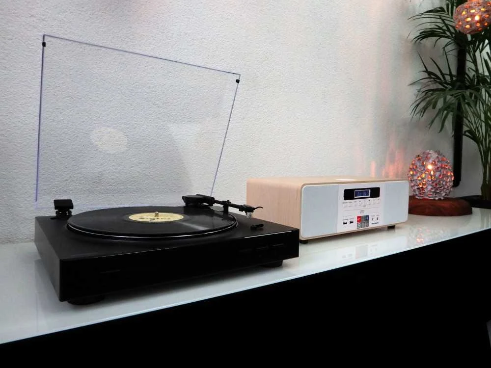 Stereo grotuvas / skaitmeninė mini HiFi sistema su patefonu THOMSON TT350 ir MIC201