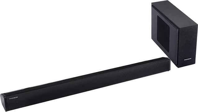 Namų kino sistema Thomson BT Sound Bar Su laidiniu žemųjų dažnių garsiakalbiu Juodas