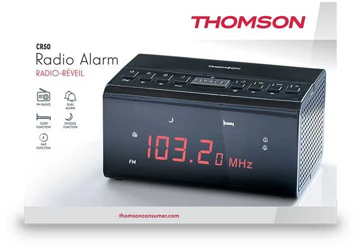 THOMSON CR50 Radijo žadintuvas su skaitmeniniu FM imtuvu