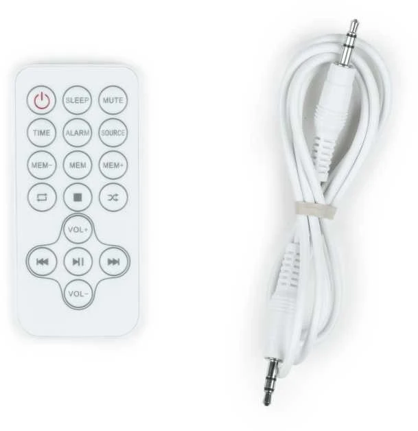 Kompiuterio kolonėlės Garsiakalbių Sistema - Thomson Sound Tower 60W CD USB SD Radijas Aux Nuotolinio Valdymo Pultas, Medinis, Baltas.
