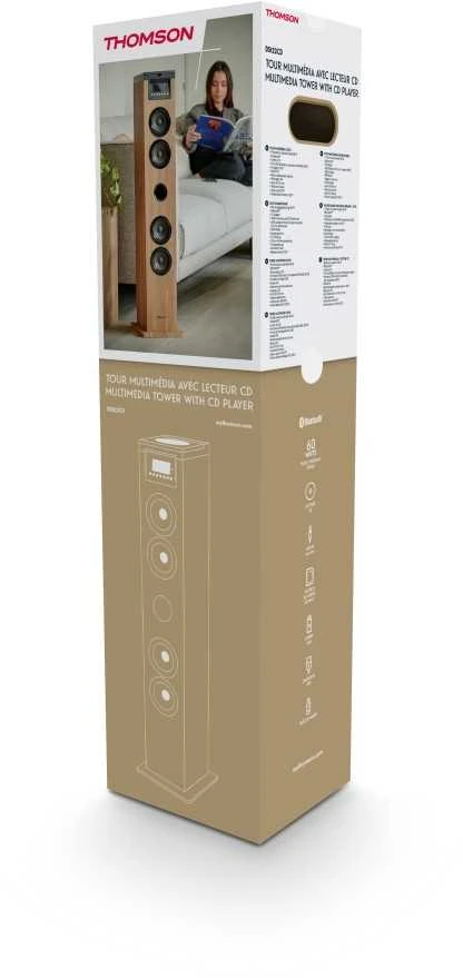 Muzikinis centras Stereo Sistema - Thomson Garso Bokštas 60W CD USB SD Radijas Aux Juodos Spalvos.