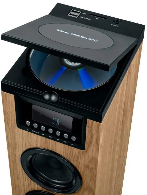 Muzikinis centras Stereo Sistema - Thomson Garso Bokštas 60W CD USB SD Radijas Aux Juodos Spalvos.