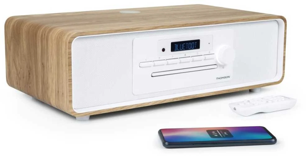 Muzikinis centras Thomson MIC301IDABBT - Mikrofonų sistema su CD/MP3/USB/FM/DAB+ ir „Bluetooth“ - balta