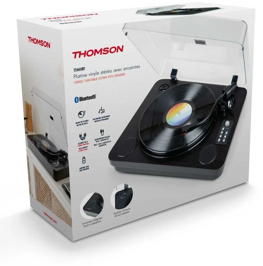 Patefonas Thomson TT650BT su įmontuotais garsiakalbiais, Bluetooth ir USB