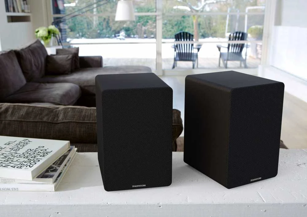 Kompiuterio kolonėlės Knygų Lentynos Garsiakalbiai Thomson Hifi 50W BT 5.0 Rca Juodi