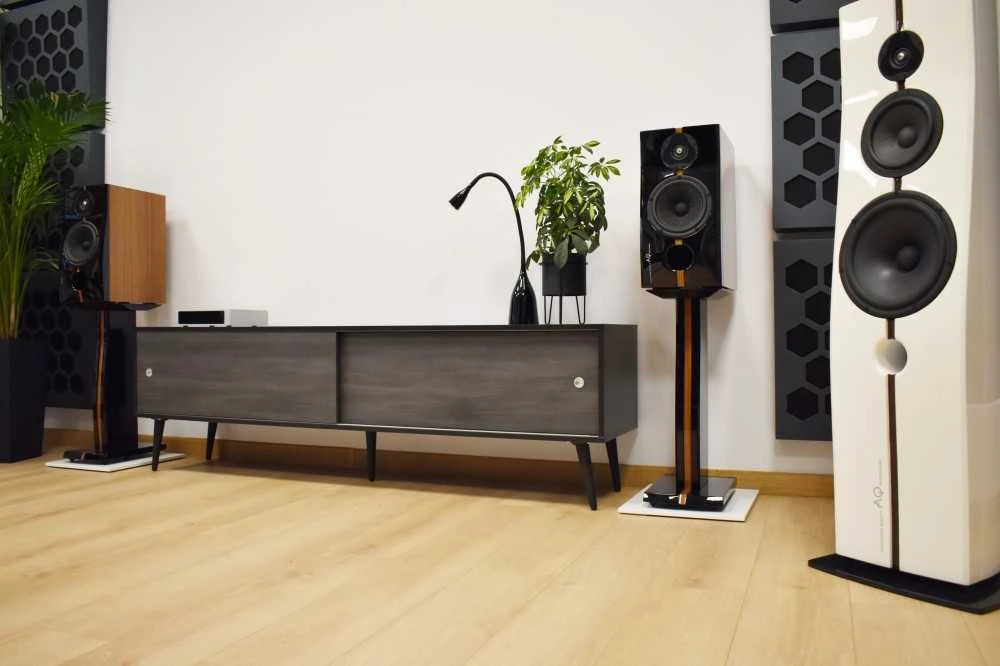 Medinė TV spintelė RETRO stiliaus SONOROUS RTRA-180-BLK-BNW plotis 180cm