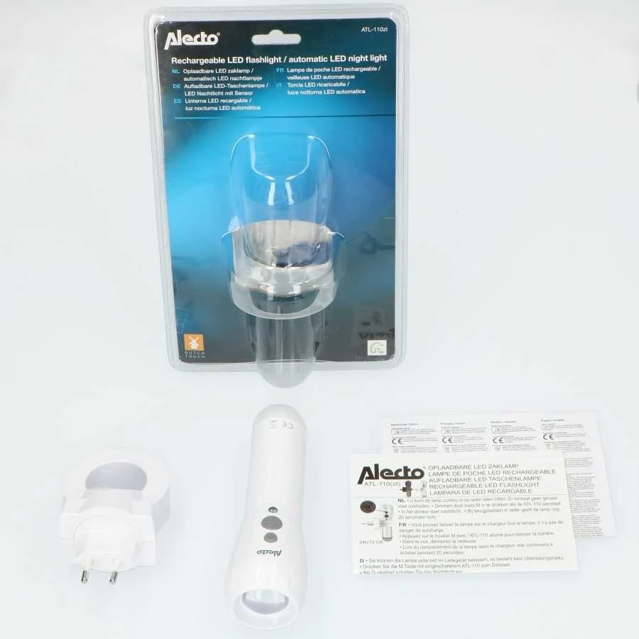 Žibintuvėlis LED / naktinė lempa su Alecto ATL-110 pakrovėju