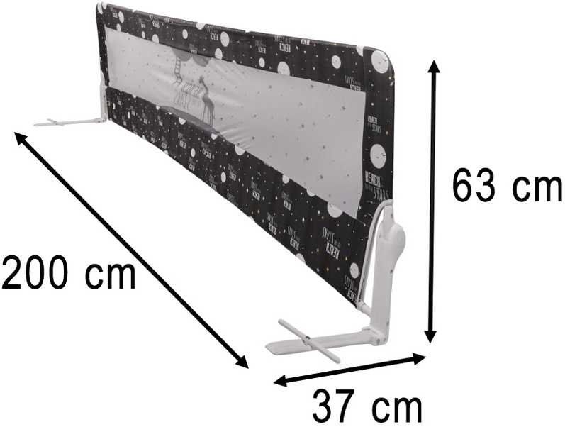 Vaiko lovos apsauga KX, 200 cm, juoda