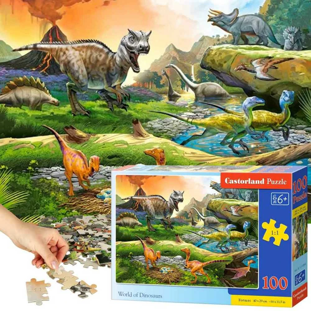 Castorland Dėlionė 100 vnt. - Dinozaurų pasaulis