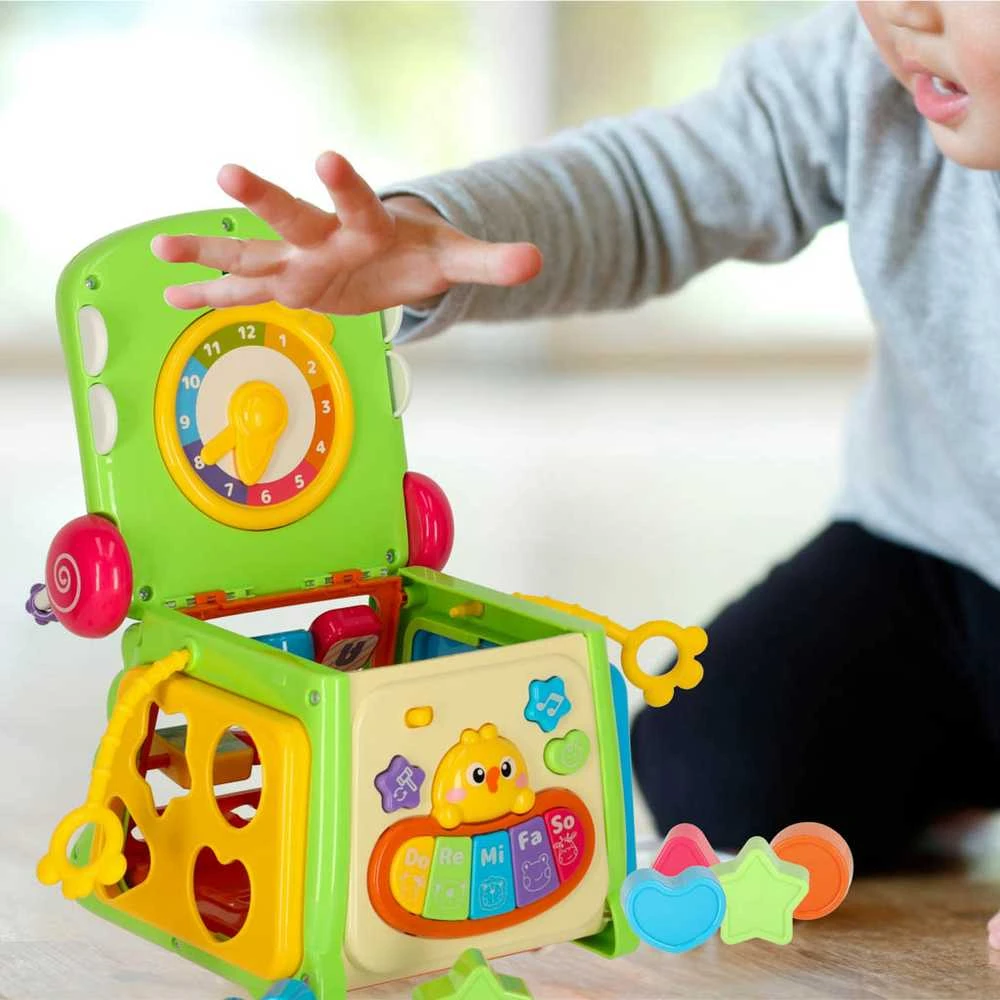 Mokomasis rūšiavimo kubas su pianinu 4in1