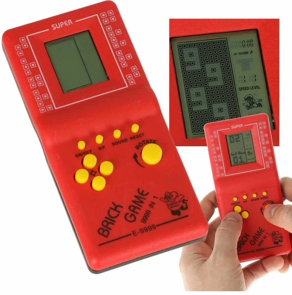Ikonka KIK elektroninis žaidimas TETRIS 9999in1, raudonas