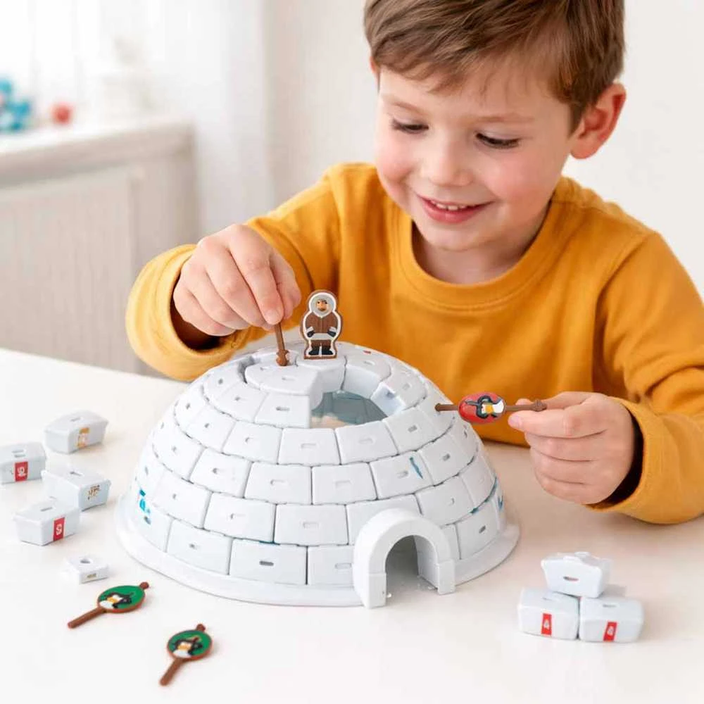 KIK Įgūdžių žaidimas statyti iglu pingvinus