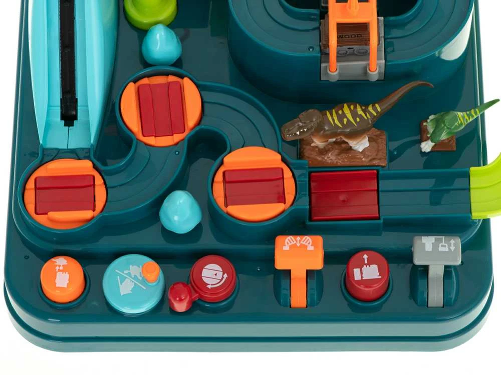 Interaktyvus kliūčių ruožas automobilių stovėjimo aikštelė lenktynės dinozaurų urvas