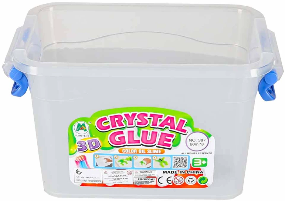 Ikonka Klej crystal glue slime 3D komplektas 26el.