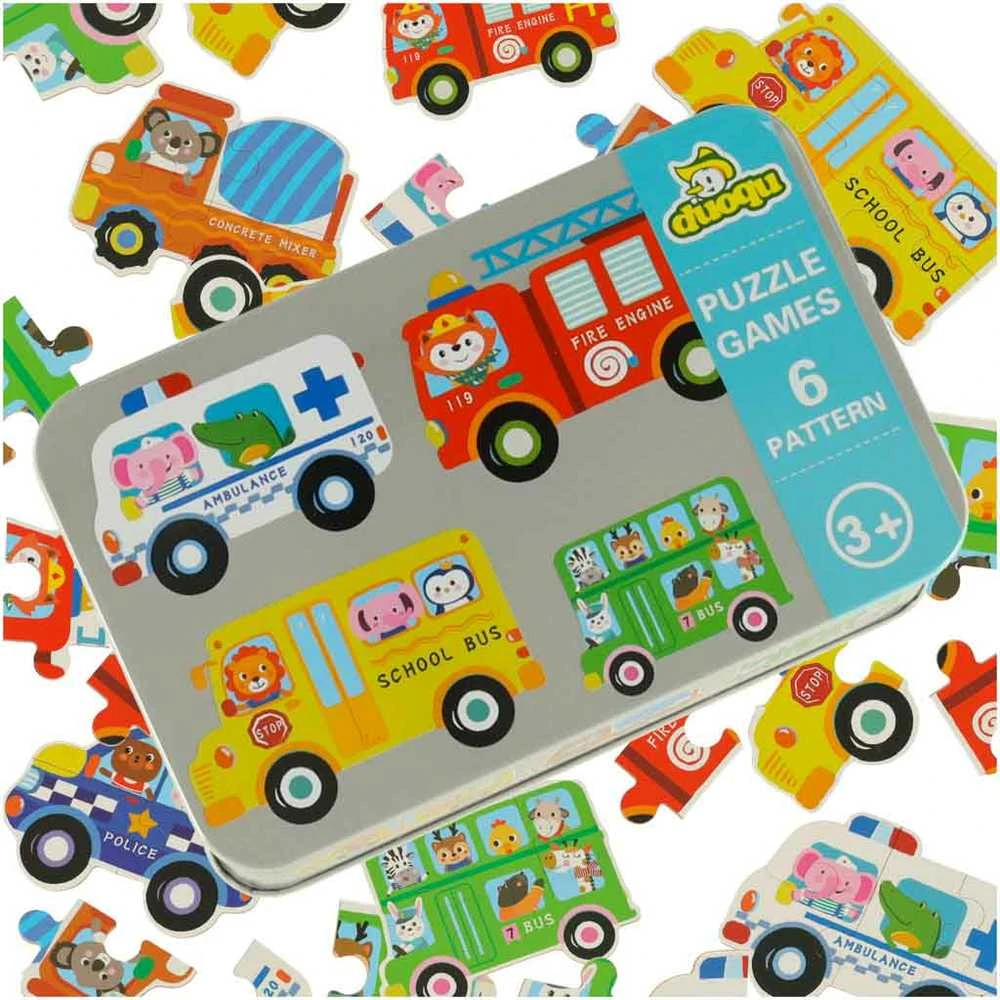 Konservuotos dėlionės transporto priemonės 30 dėlionių