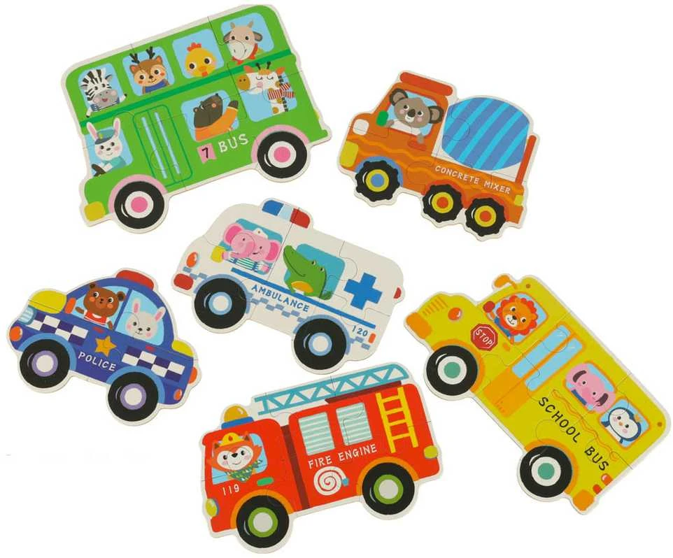 Konservuotos dėlionės transporto priemonės 30 dėlionių
