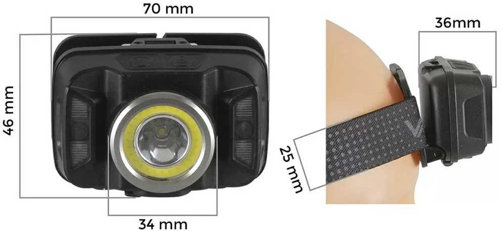LED priekinis žibintas įkraunamas priekinis žibintas su judesio jutikliu XTE 5W+COB 10W VA0025 VAYOX