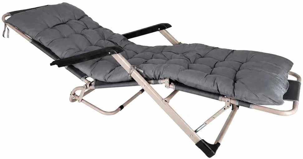 Sulankstomas sodo gultas su porankiais, 160/170 cm, pilkas