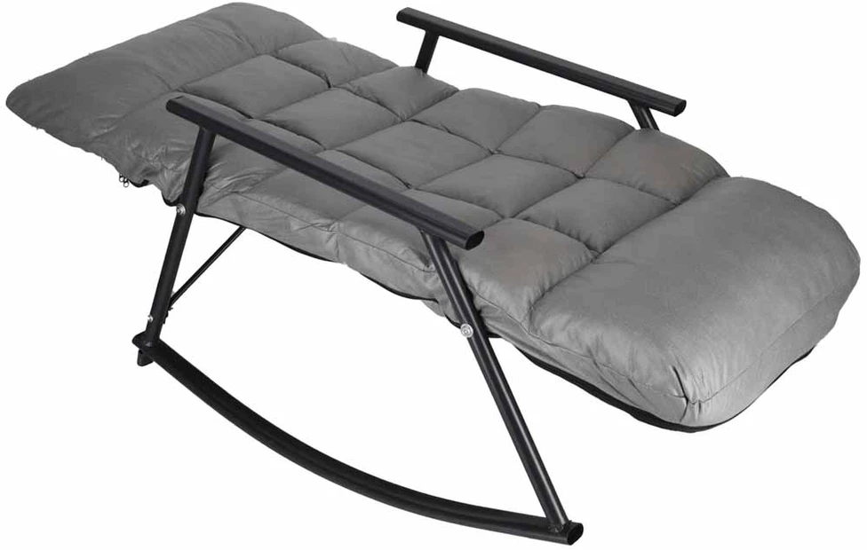 Sulankstomas sodo gultas su porankiais, 160/170 cm, pilkas