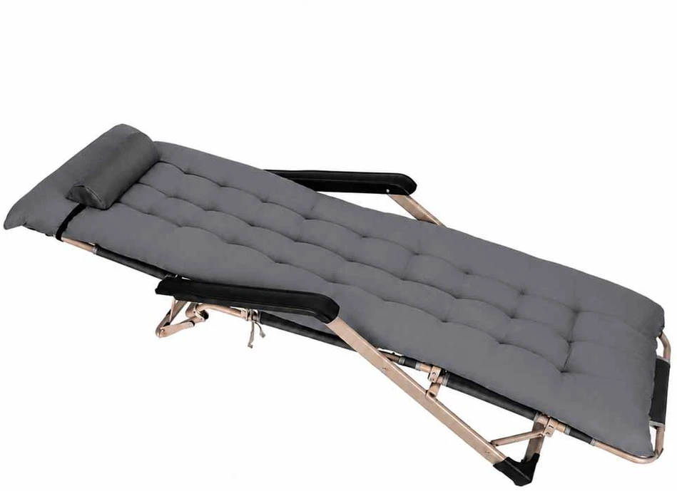 Sulankstomas sodo gultas su porankiais, 160/170 cm, pilkas