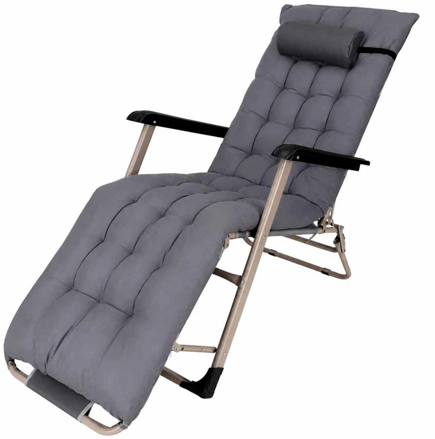 Sulankstomas sodo gultas su porankiais, 160/170 cm, pilkas