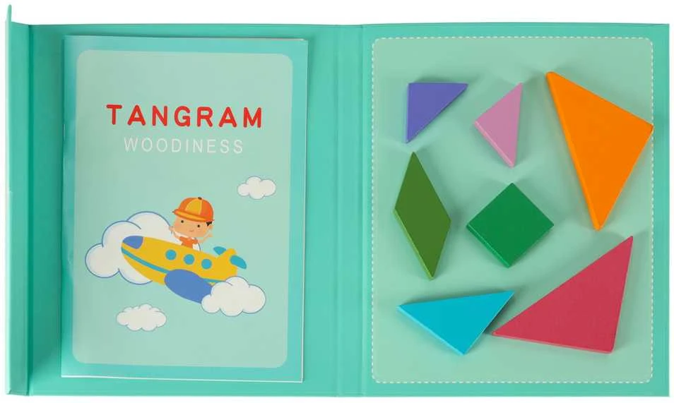 Roger Magnetinių dėlionių knyga 3D tangramų blokai