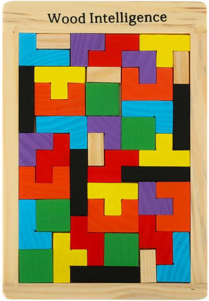 Medinės dėlionės tetris blokai 40el.