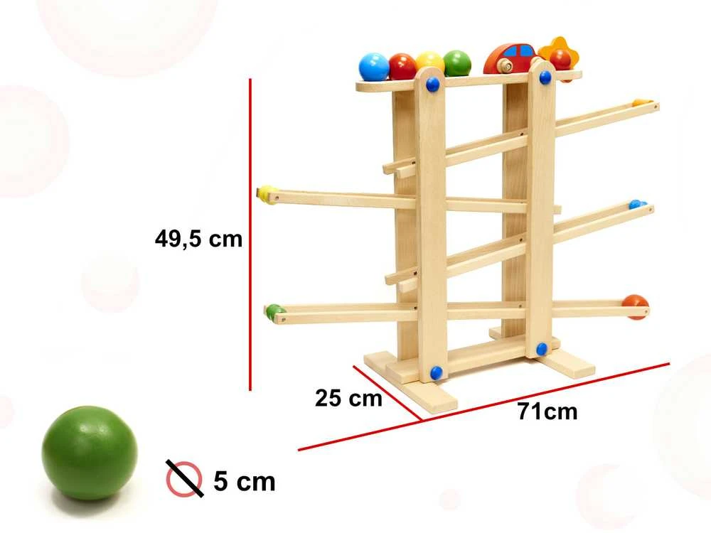 Ikonka Medinis Montessori kamuoliukų takas XXL