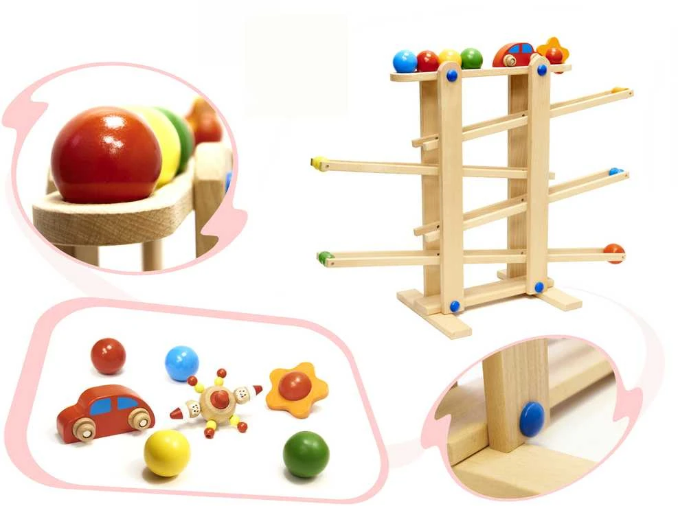 Ikonka Medinis Montessori kamuoliukų takas XXL