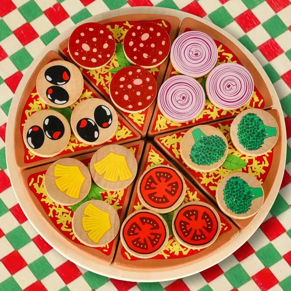 KIK Medinis žaidimų rinkinys Pizza su priedais