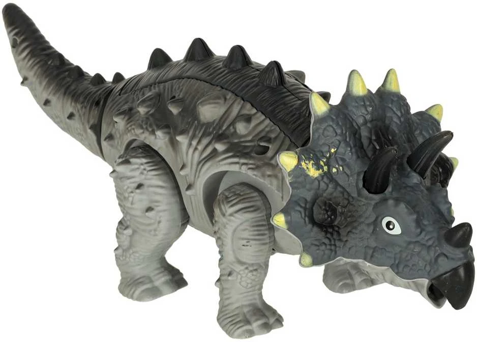 KIK Nuotoliniu būdu valdomas dinozauras RC Triceratops vaikšto šviečia riaumoja