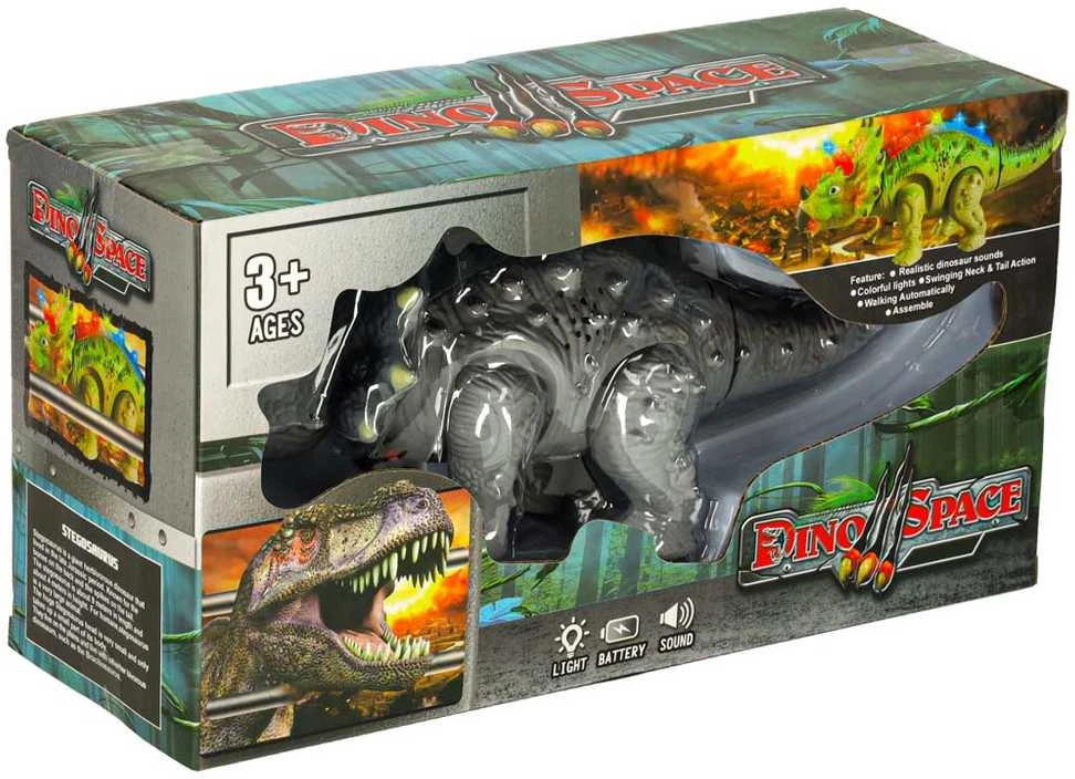 KIK Nuotoliniu būdu valdomas dinozauras RC Triceratops vaikšto šviečia riaumoja