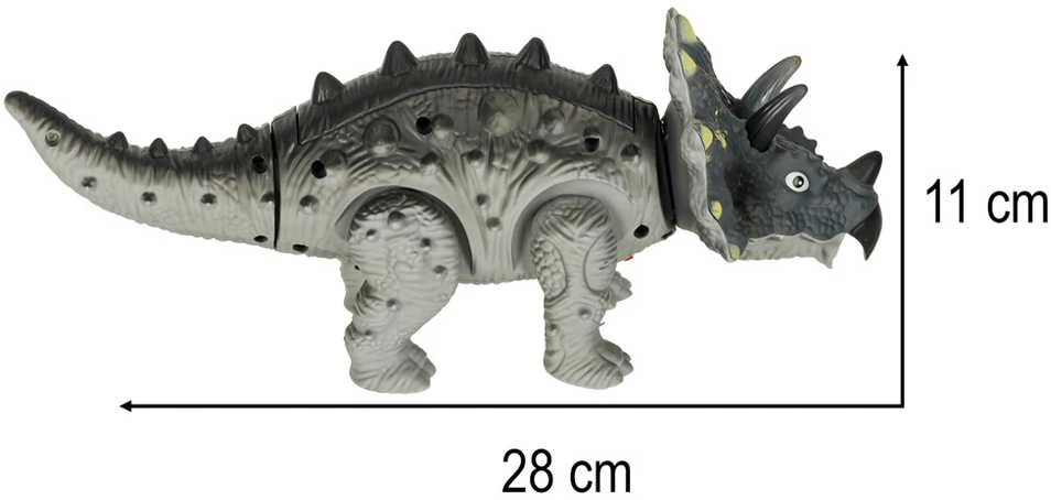 KIK Nuotoliniu būdu valdomas dinozauras RC Triceratops vaikšto šviečia riaumoja