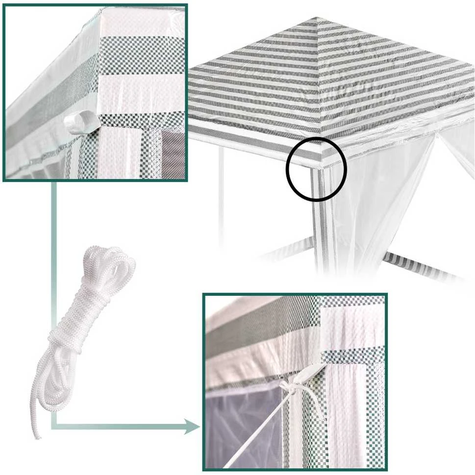Roger Palapinė sodo vakarėlių paviljonas komercinė pavėsinė Balta 2,4X2,4 m