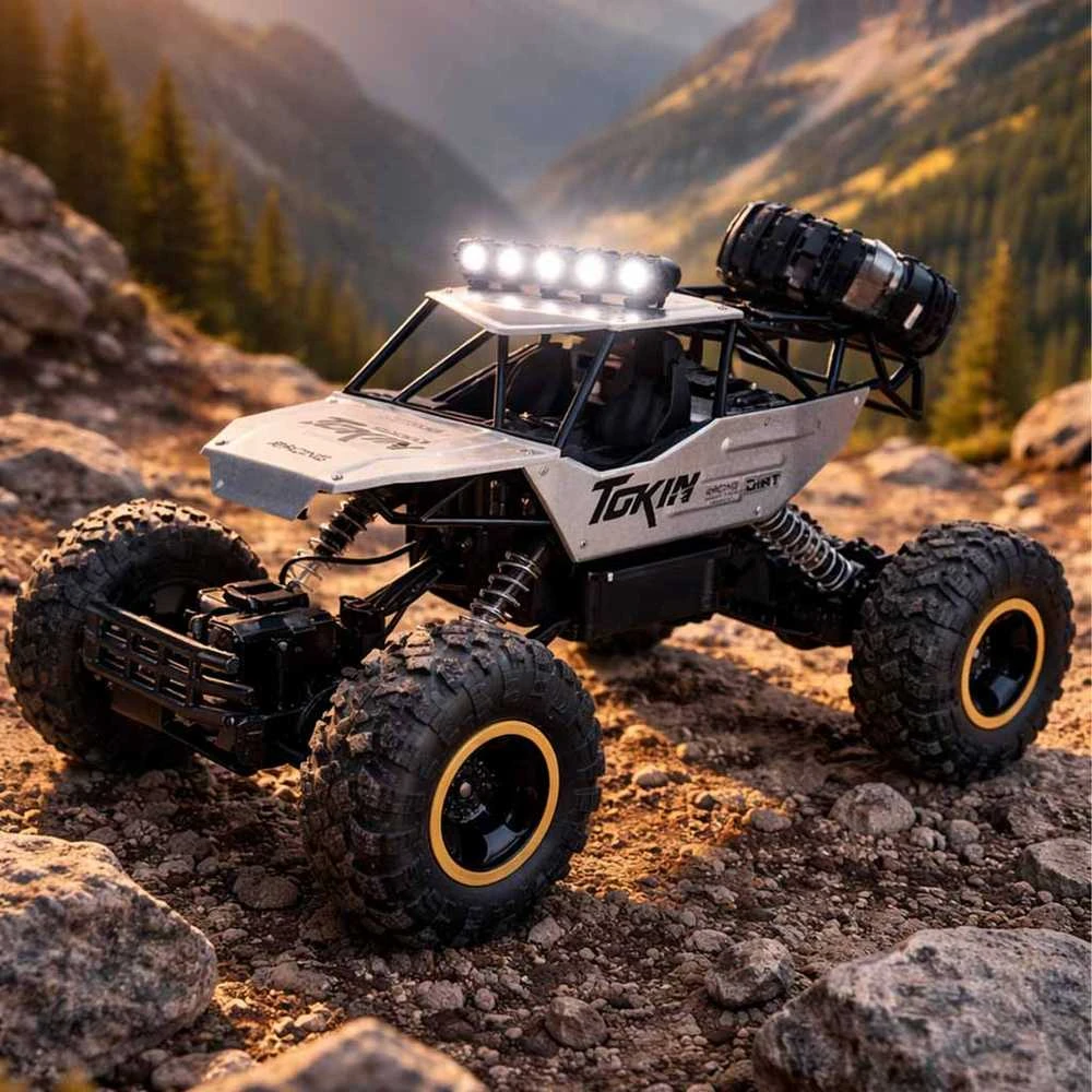 Roger RC automobilis Rock Crawler 1:12 4WD METAL sidabrinis