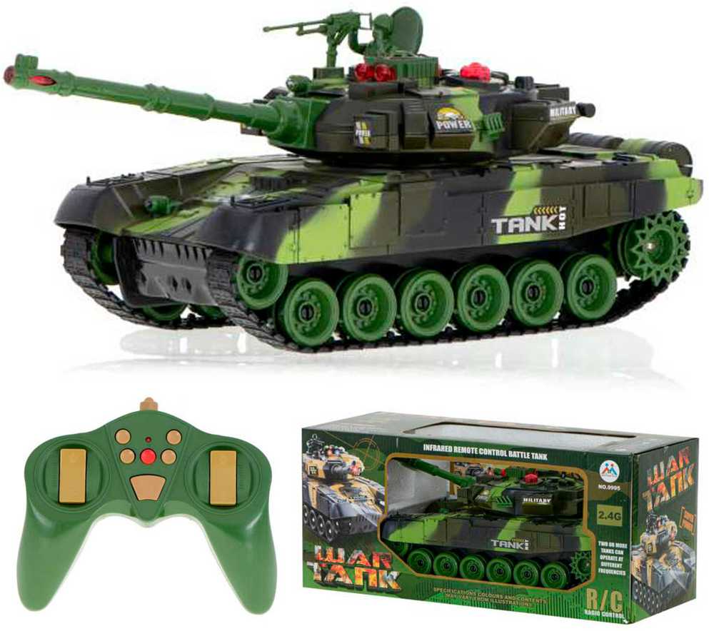 Ikonka RC karo tankas 9993 2,4 GHz miško kamufliažas