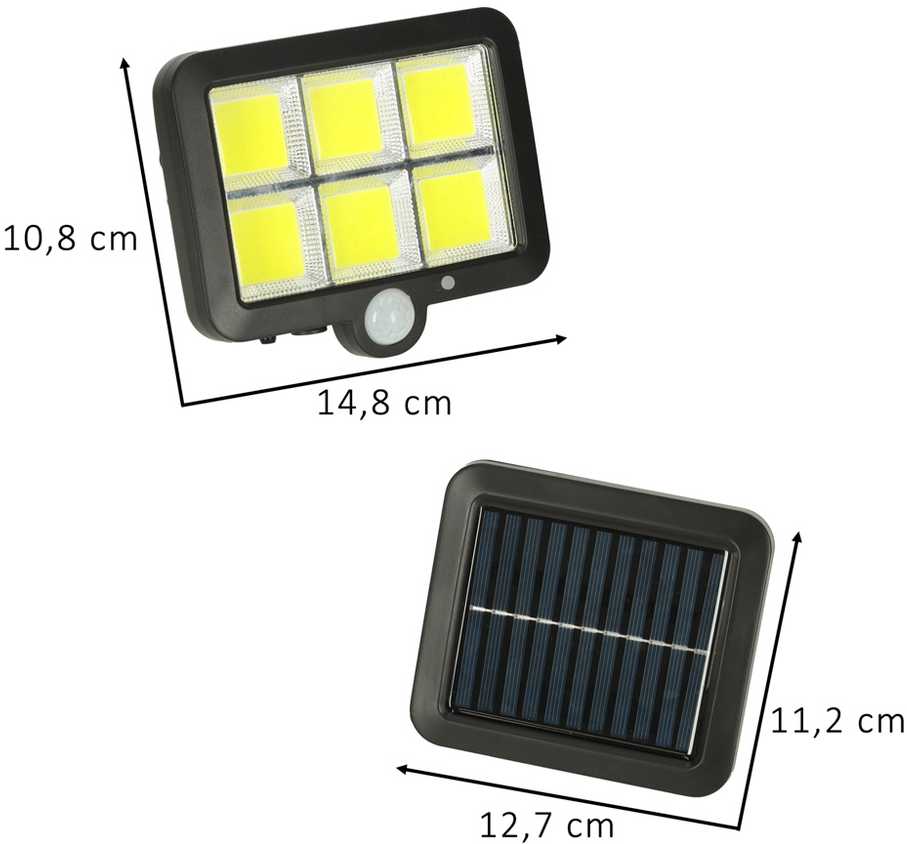 Saulės šviestuvas su judesio jutikliu 120 LED