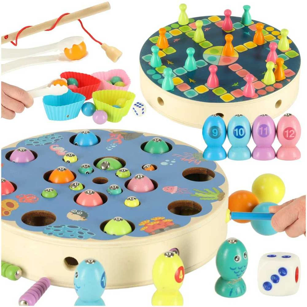 Šeimos žaidimas žuvis vikšras žvejyba montessori