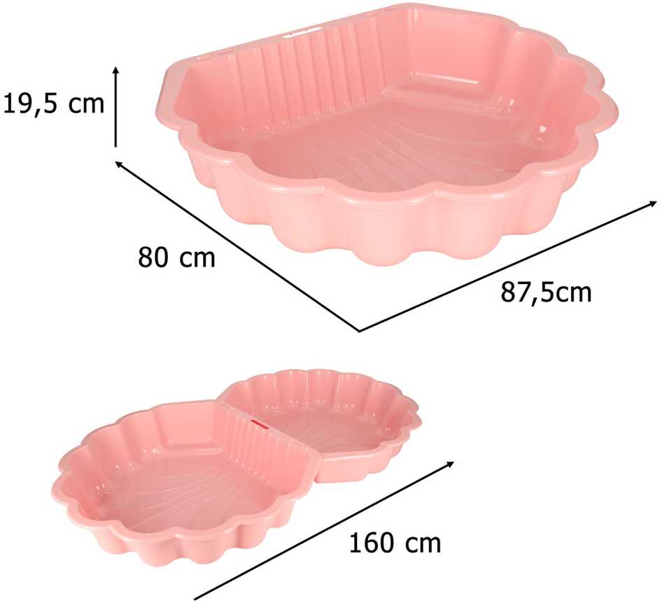 3Toyms Smėlio dėžė Shell Twins double 2in1 174x79x20cm rožinis