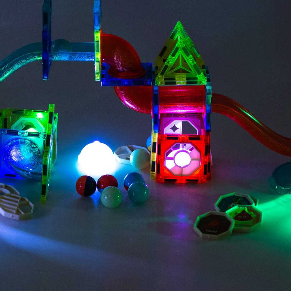 Ikonka KIK magnetiniai blokeliai - kamuoliukų takas LIGHT, 75 elementai