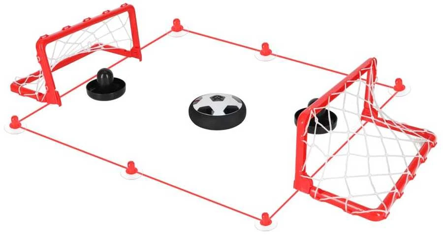 Kontext Šviečiantis stalo kamuolys Hoverball + vartai