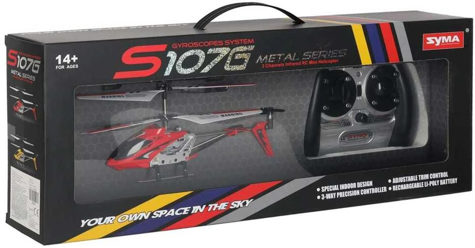 SYMA S107G RC sraigtasparnis raudonos spalvos