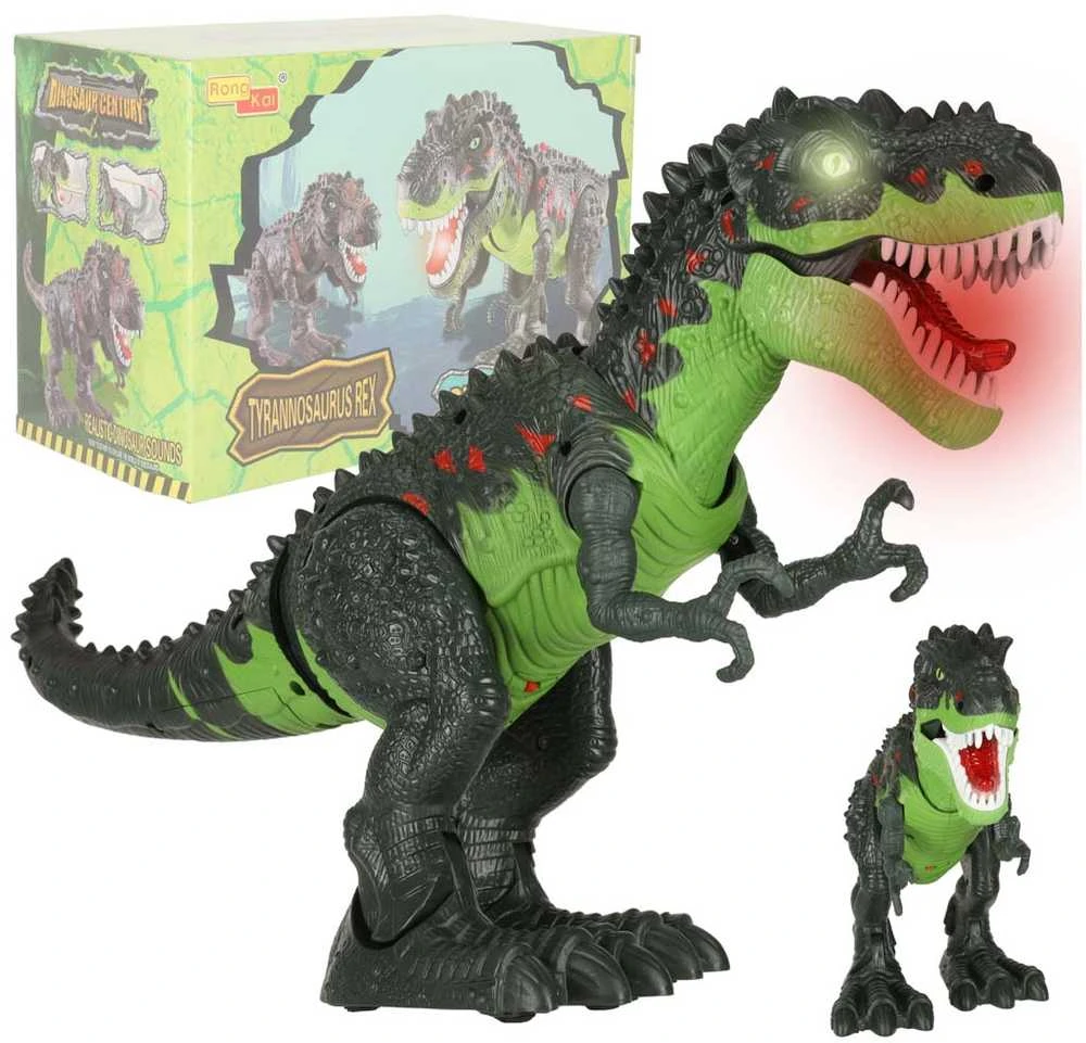 Ikonka T-REX elektroniniai dinozauro pasivaikščiojimai riaumoja žaliai