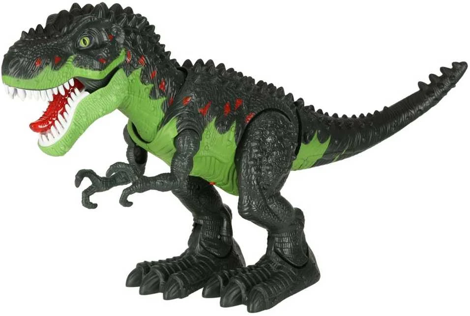 Ikonka T-REX elektroniniai dinozauro pasivaikščiojimai riaumoja žaliai