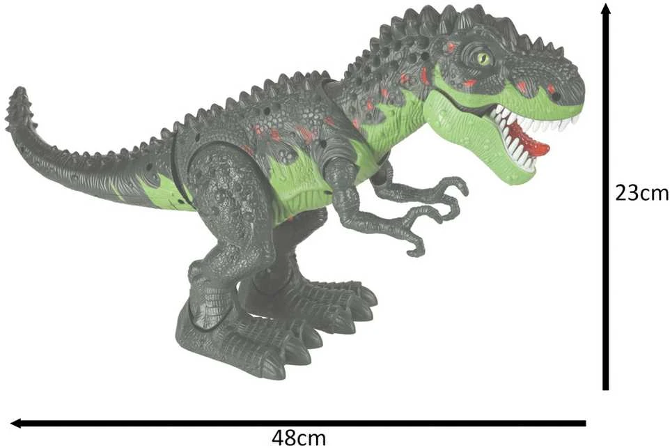 Ikonka T-REX elektroniniai dinozauro pasivaikščiojimai riaumoja žaliai