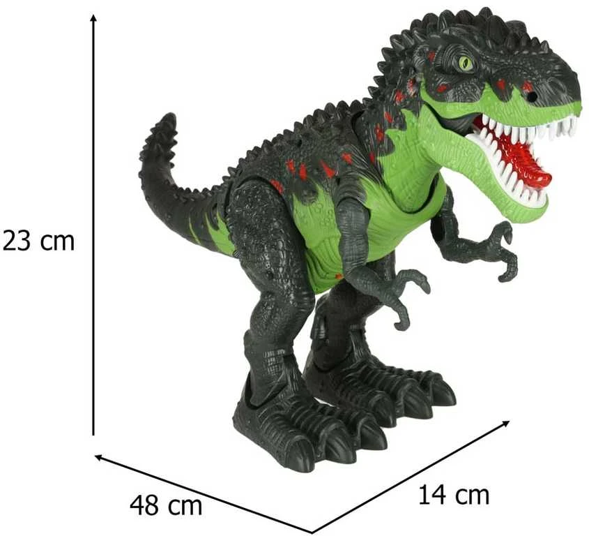 Ikonka T-REX elektroniniai dinozauro pasivaikščiojimai riaumoja žaliai