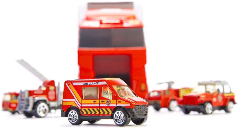 DWM Transporterio sunkvežimis TIR paleidimo įrenginys + metaliniai automobiliai ugniagesių komanda